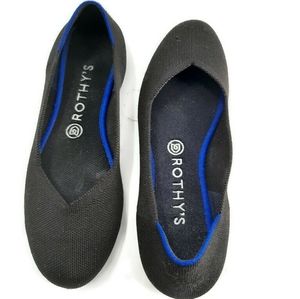 ROTHYS Black round toe flats sz 9